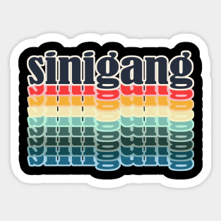 Sinigang Typography Repeated Text Retro Colors Sticker